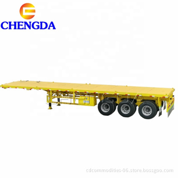 New 3 axle 12m flatbed semi trailer flat bed car hauler trailer